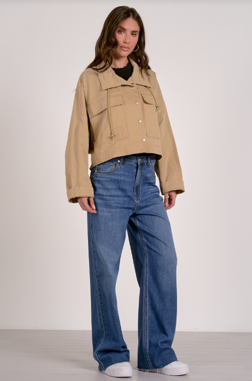 Cropped Trench Jacket, Sand