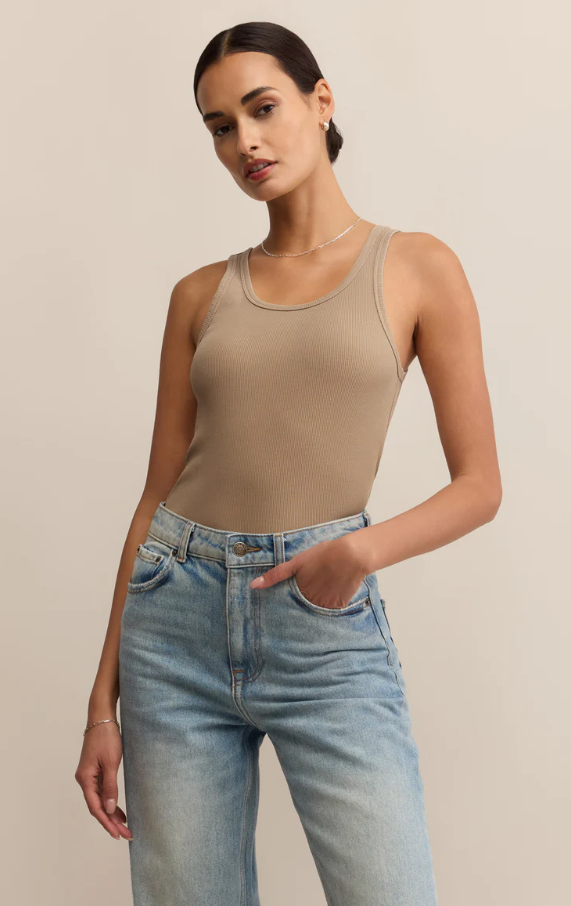 Classic Scoop Rib Tank, Desert Tan - 13 Hub Lane   |  Scoop Neck Tanks