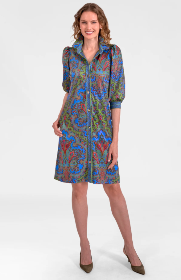 Swagger Mini Dress, Passion Paisley Olive - 13 Hub Lane   |  Mini Dresses