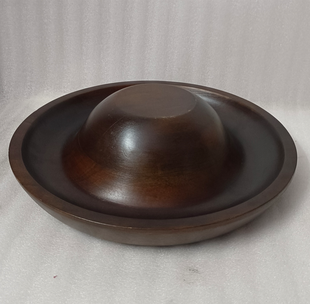 Round Turned Serving Bowl