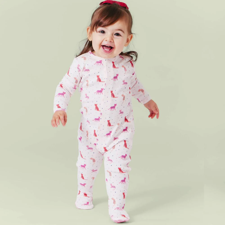 cheetah bonita organic cotton magnetic footie