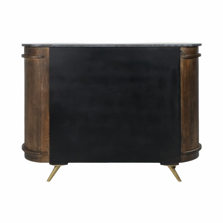 Roquet Curved Wood 2-Door Cabinet