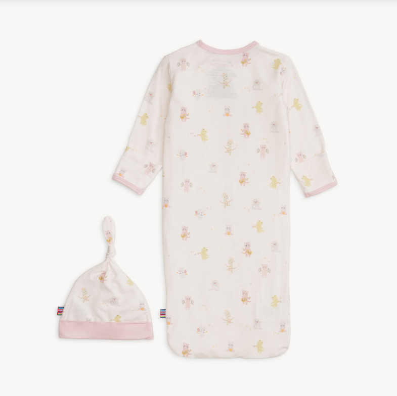 pink baby beats modal gown + hat - 13 Hub Lane   |  Sleeper Sets