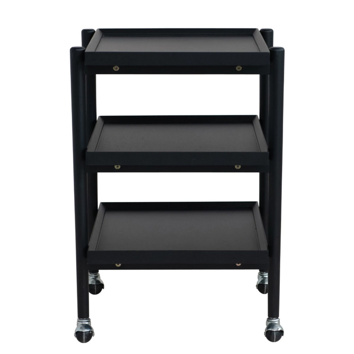 Rubberwood 3-Tier Bar Cart on Casters - 13 Hub Lane   |  Bar Carts