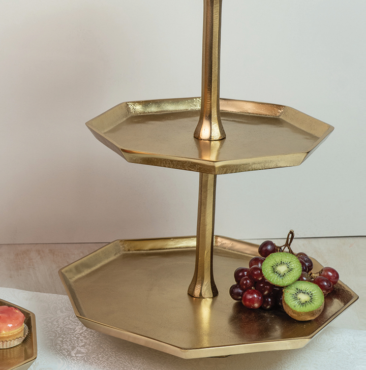 Gold Octagon 3-Tier Stand