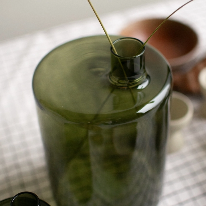 Pipe Vase, Green - 13 Hub Lane   |  Glass Vases