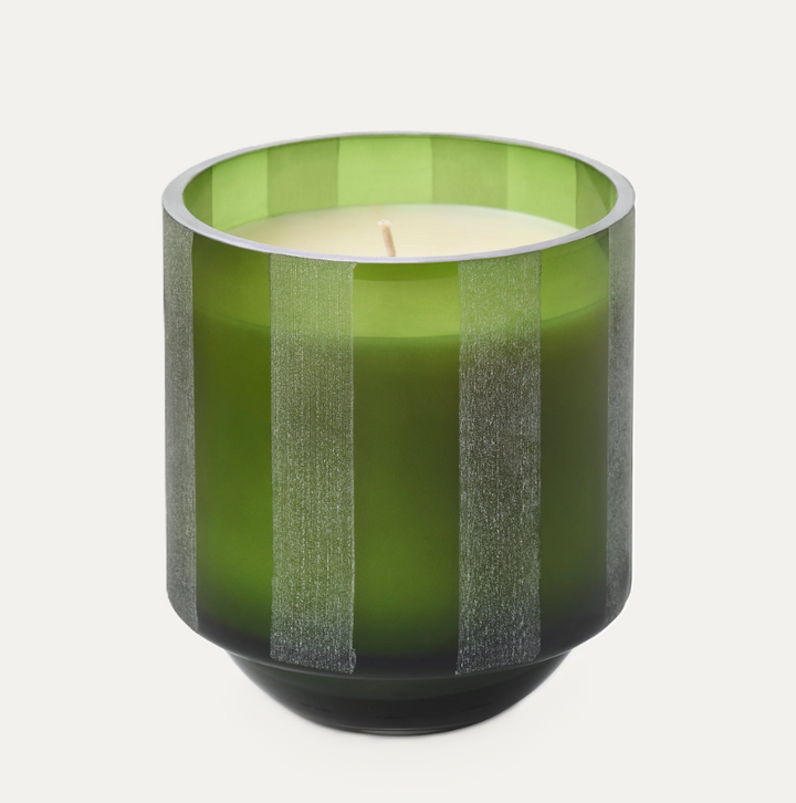 Fresh Balsam Etched Striped Glass