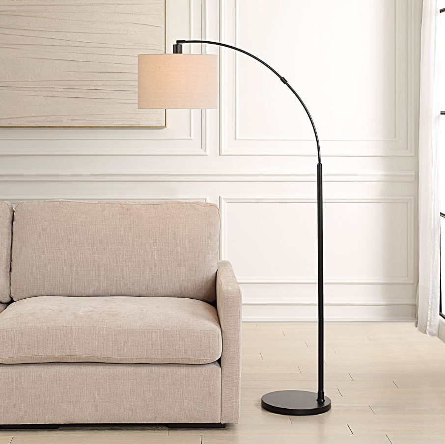 Curved Arc Floor Lamp, Black