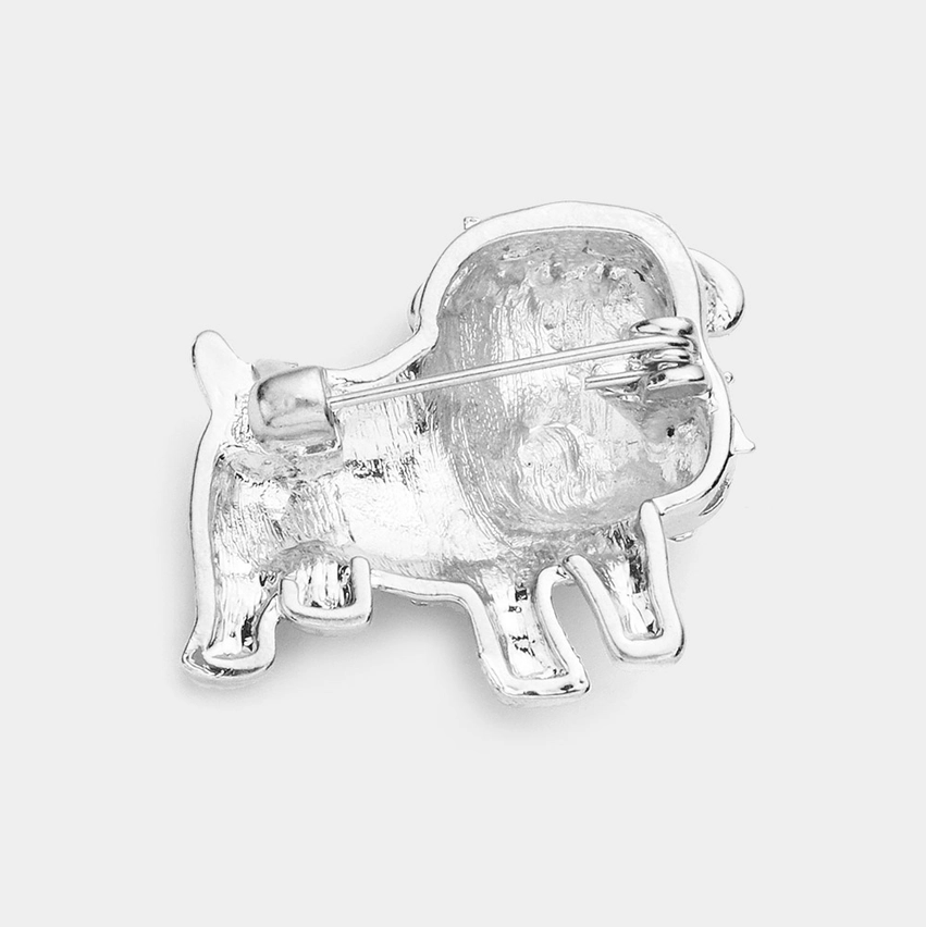 Rhinestone Bulldog Brooch - 13 Hub Lane   |  
