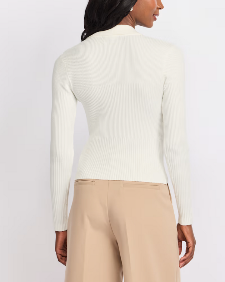 Button Down Variegated Cardi, Chalk