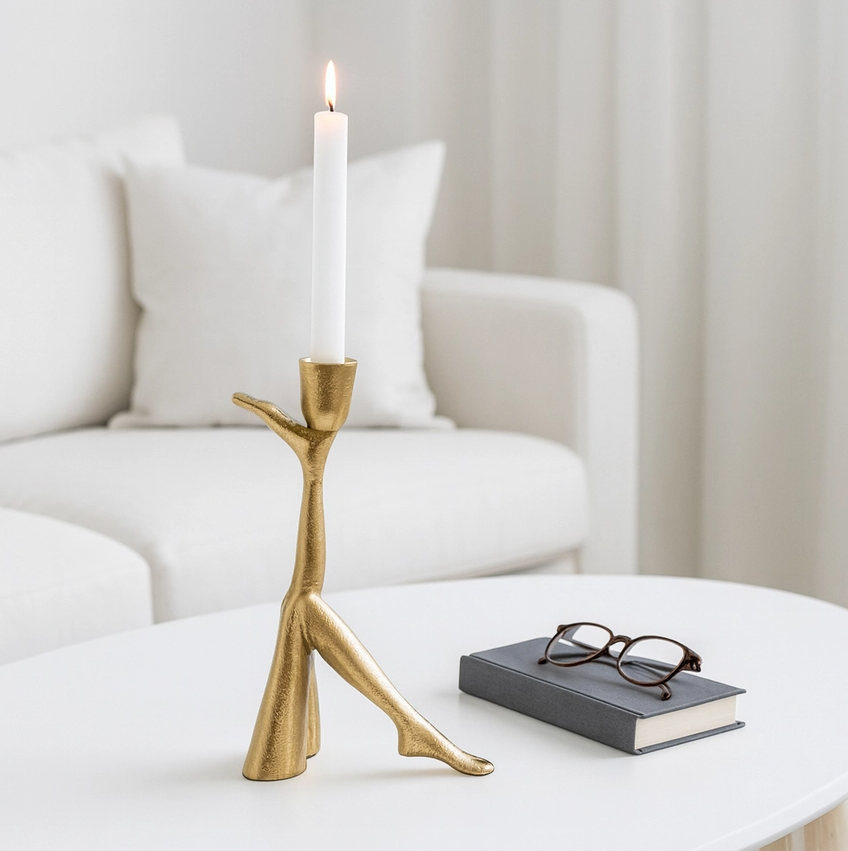 Leg Up Taper Holder - 13 Hub Lane   |  Metal Candle Holders