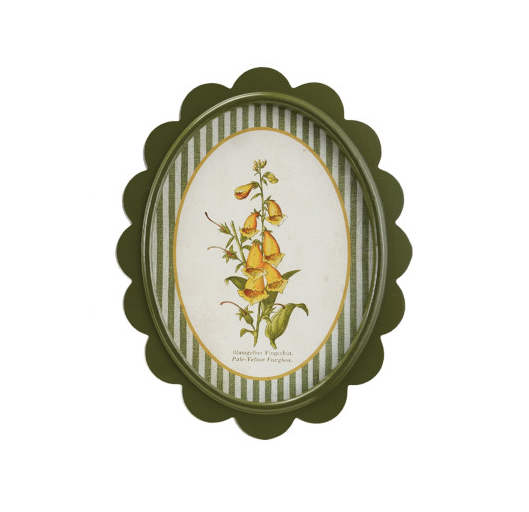Scalloped Flower, Green Stripe Mat