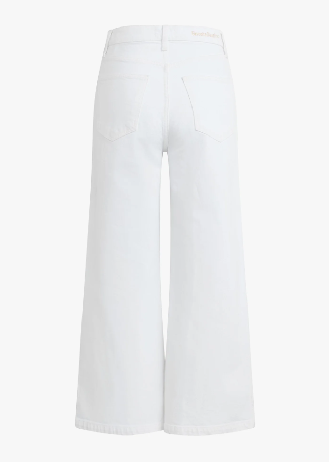 The Masha Super High Rise Wide Leg Crop, White
