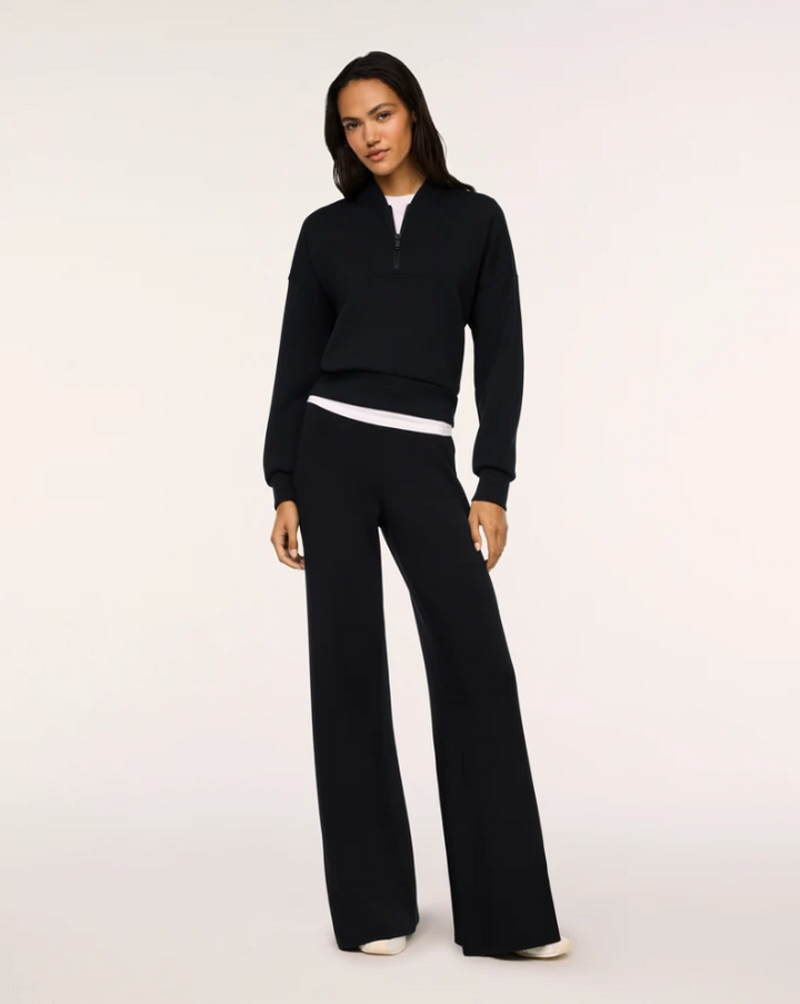 Spanx Shawl Collar Half Zip, Very Black
