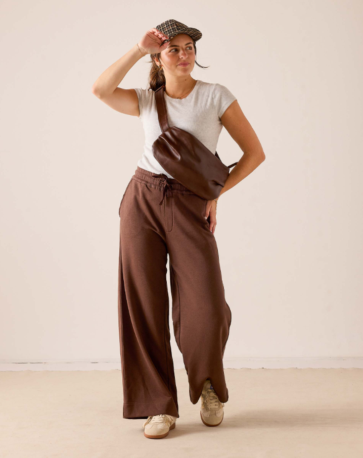 Frenchie Wide Leg Pants, Espresso