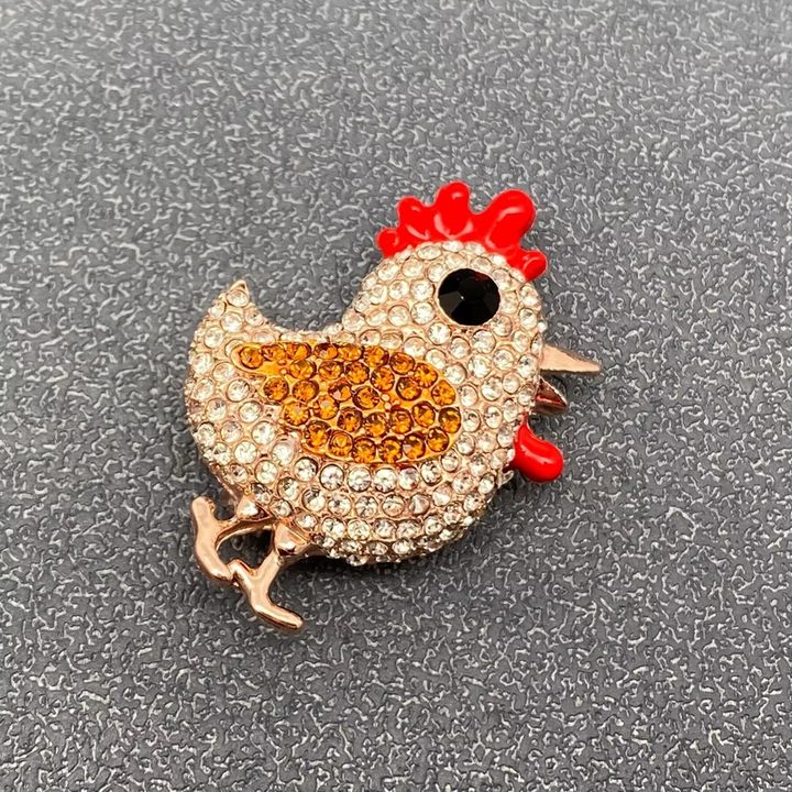 Rhinestone Chick Brooch - 13 Hub Lane   |  Brooches