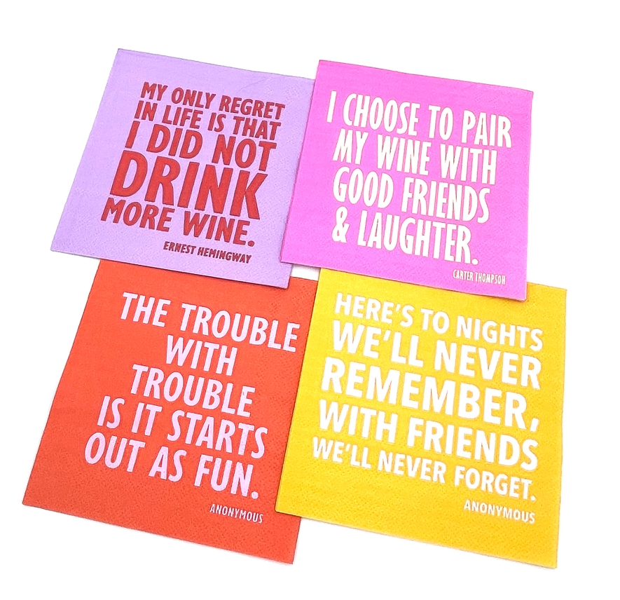 The Trouble w/ Trouble Cocktail Napkins - 13 Hub Lane   |  Funny Cocktail Napkins