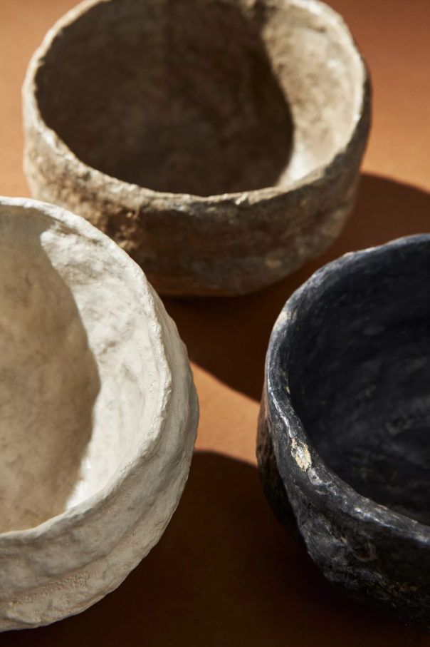 Paper Mache Footed Bowl