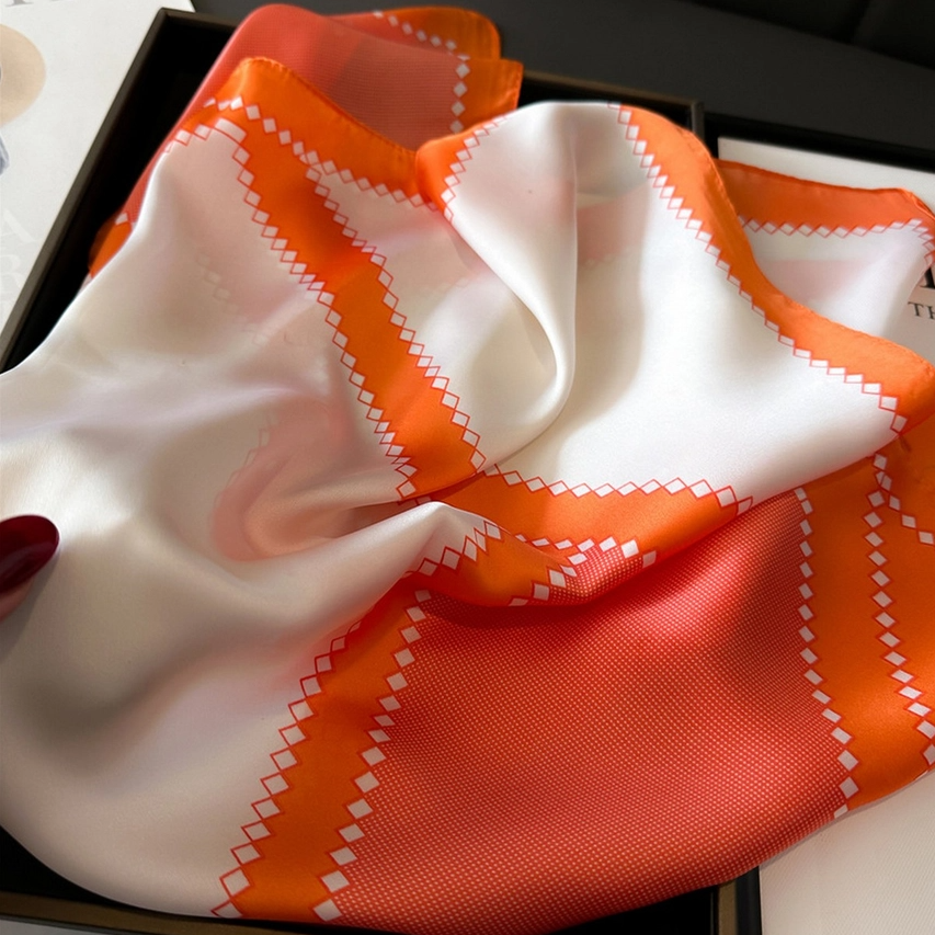 Geometric Print Scarf / Hair Wrap, Orange - 13 Hub Lane   |  