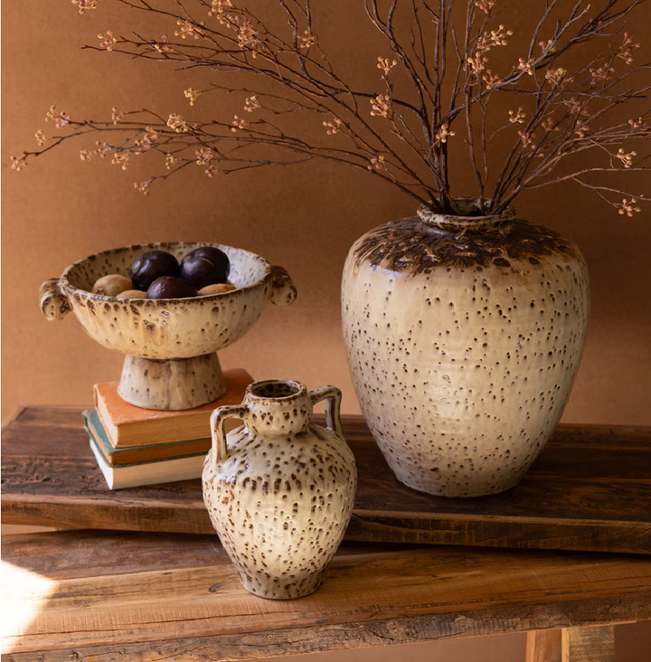 Rustic Ceramic Urn w/ Two Handles - 13 Hub Lane   |  Ceramic Vases