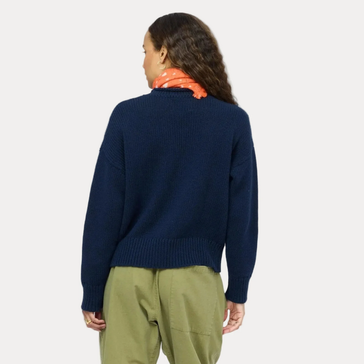 Roll Neck Love Reigns Sweater, Indigo