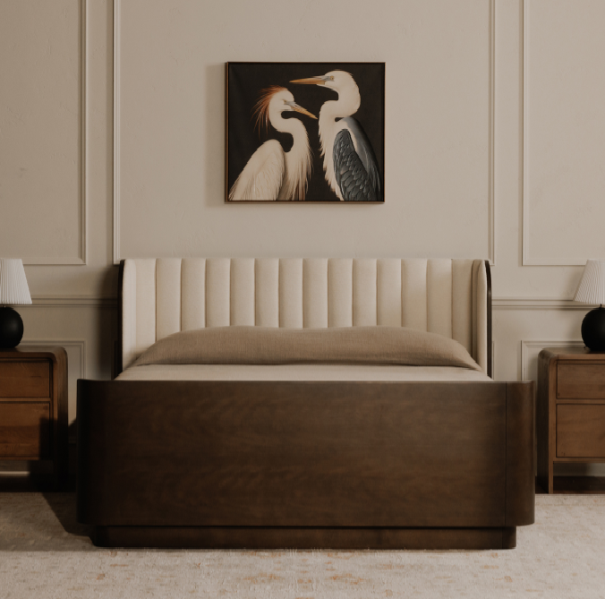 Two Cranes Framed Painting - 13 Hub Lane   |  Canvas Art