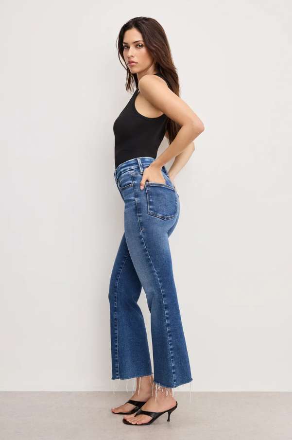 Good Legs Cropped Mini Boot Jeans, Indigo