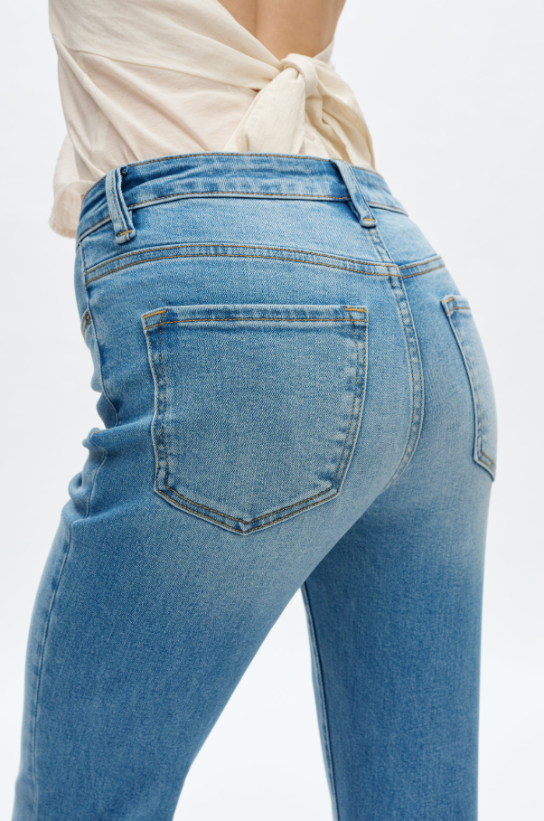 High Rise Bootcut Jeans, Medium Blue