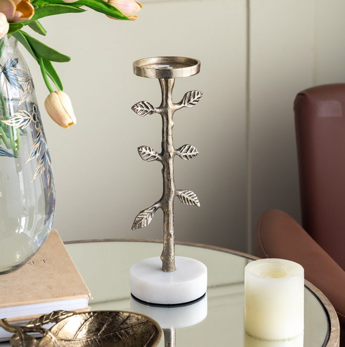 Gold Branch & Marble Pillar Holder - 13 Hub Lane   |  