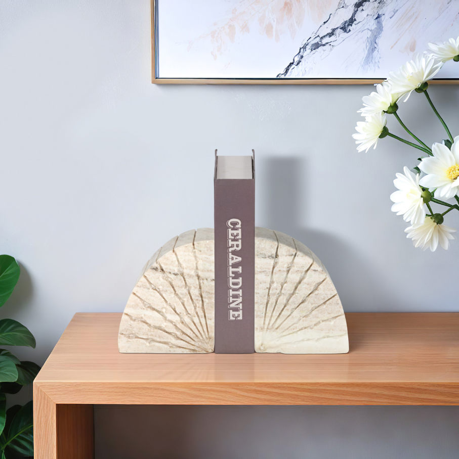 Semi Circle Onyx Marble Bookend - 13 Hub Lane   |  