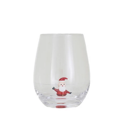 12oz. Holiday Figure Stemless Wine Glass - 13 Hub Lane   |  