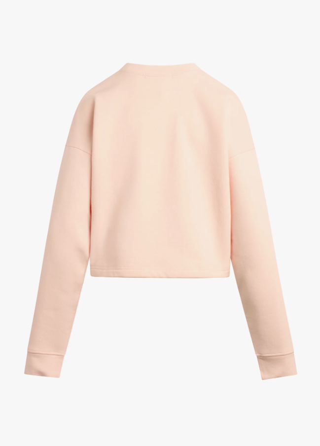 Favorite Daughter Cropped Collegiate Hoodie, Pale Pink & White - 13 Hub Lane   |  Cropped Sweatshirts