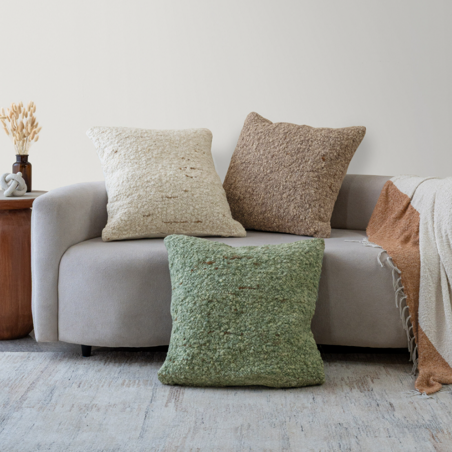 Green Boucle Pillow - Thumbnail 4