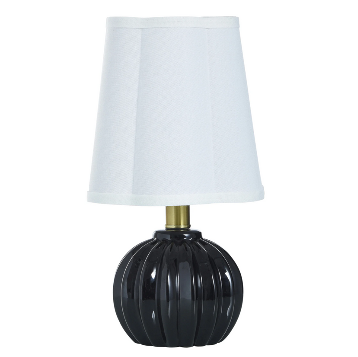 Ophelia Accent Lamp, Glossy Black - 13 Hub Lane   |  Ceramic Table Lamps