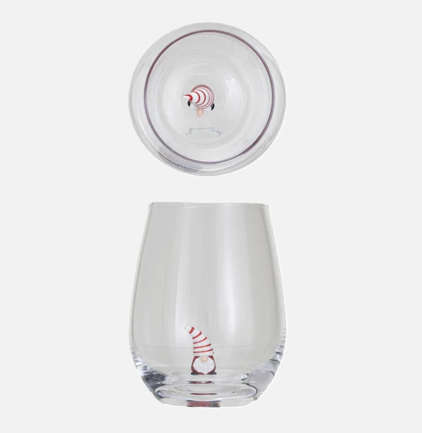 12oz. Holiday Figure Stemless Wine Glass