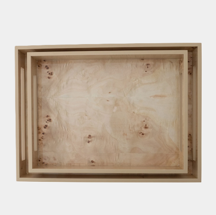 Burl Wood Veneer Tray - 13 Hub Lane   |  Wooden Trays