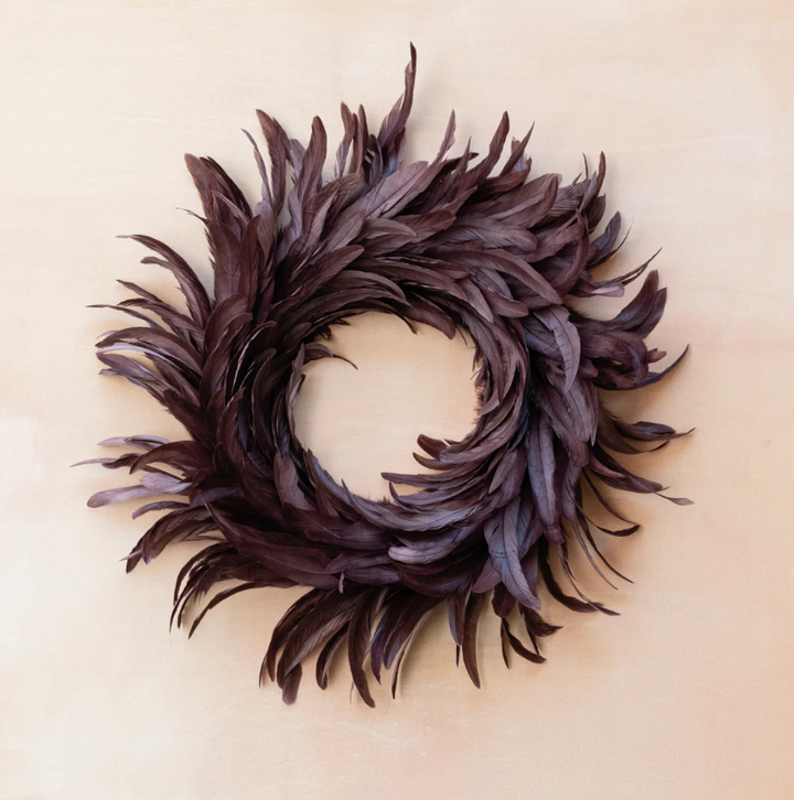 Feather Wreath, Burgundy