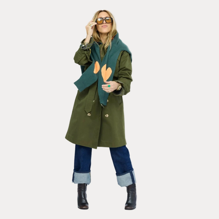 Color Washed Trench, Army Green