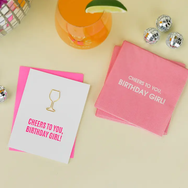 Cheers To You Birthday Girl - Cocktail Napkins - 13 Hub Lane   |  Cocktail Napkins
