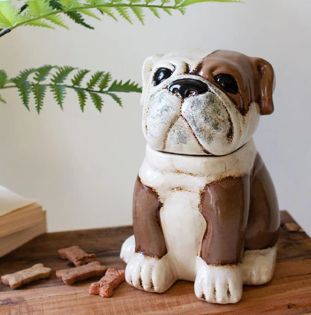 Ceramic Bulldog Canister