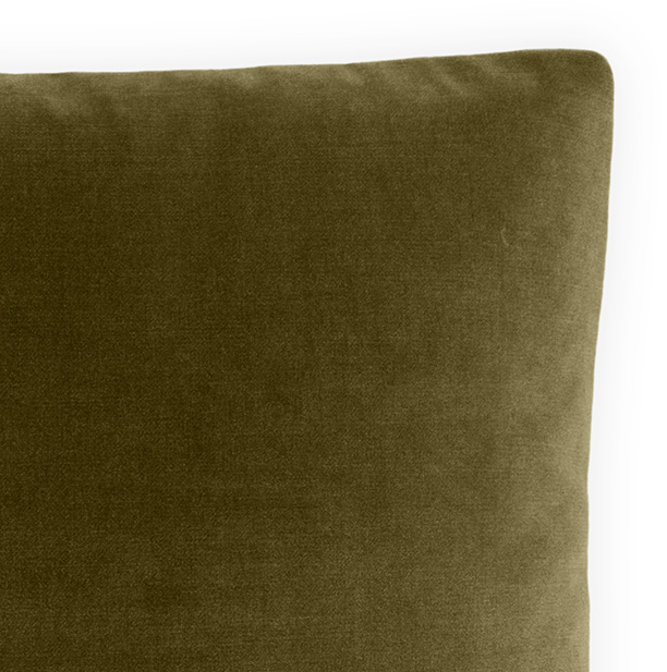 Deveraux Box Pillow, Olive - 13 Hub Lane   |  Velvet Pillows