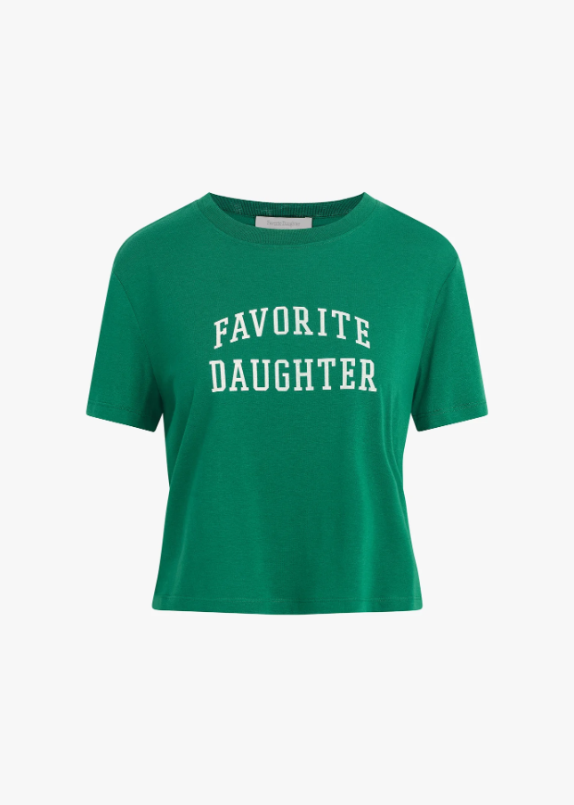Favorite Daughter Cropped Collegiate Tee, Emerald & White - 13 Hub Lane   |  Cropped Tees