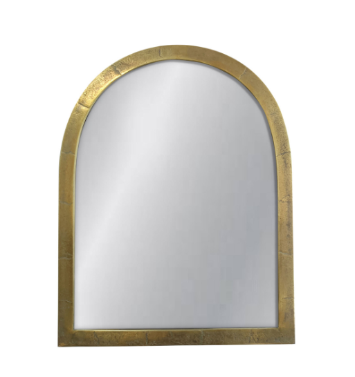 Large Antique Brass Textured Arch Mirror - 13 Hub Lane   |  