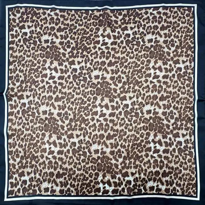 Leopard Print Satin Bandana Scarf