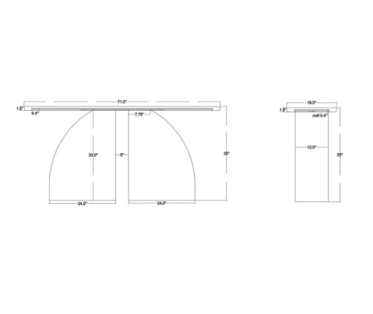 Abstract Wood & Marble Console - 13 Hub Lane   |  Console Tables