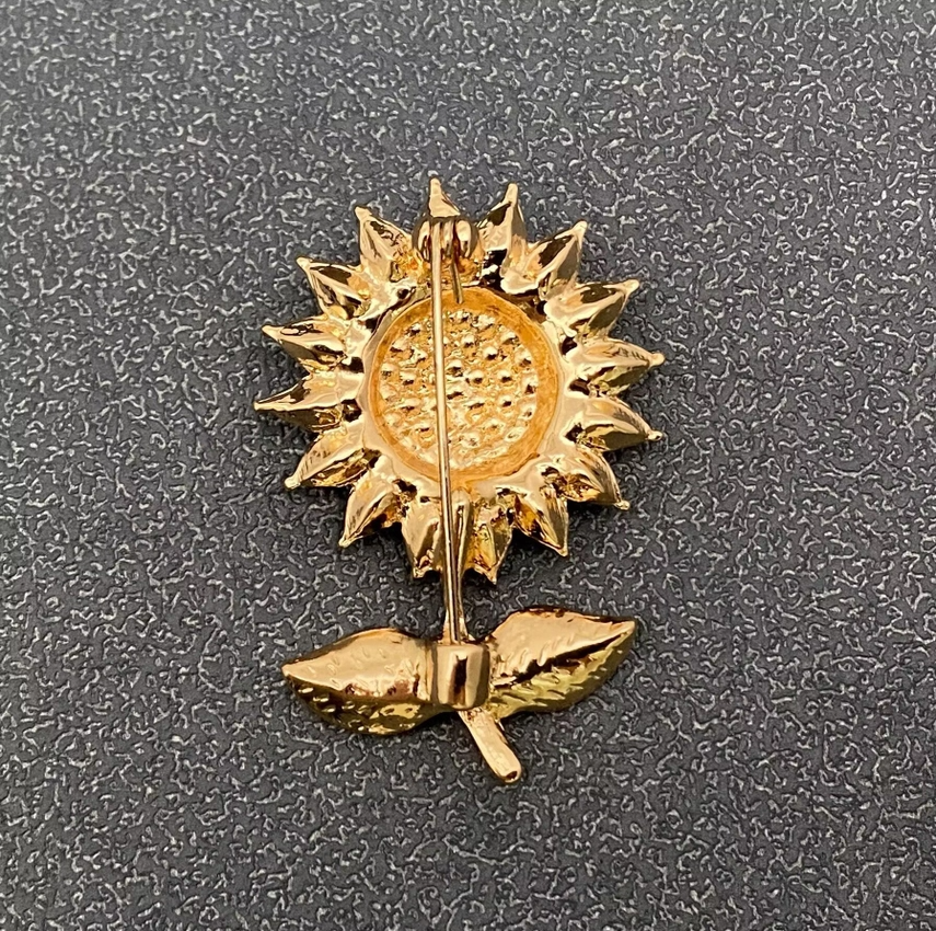 Rhinestone Sunflower Brooch - 13 Hub Lane   |  Brooches