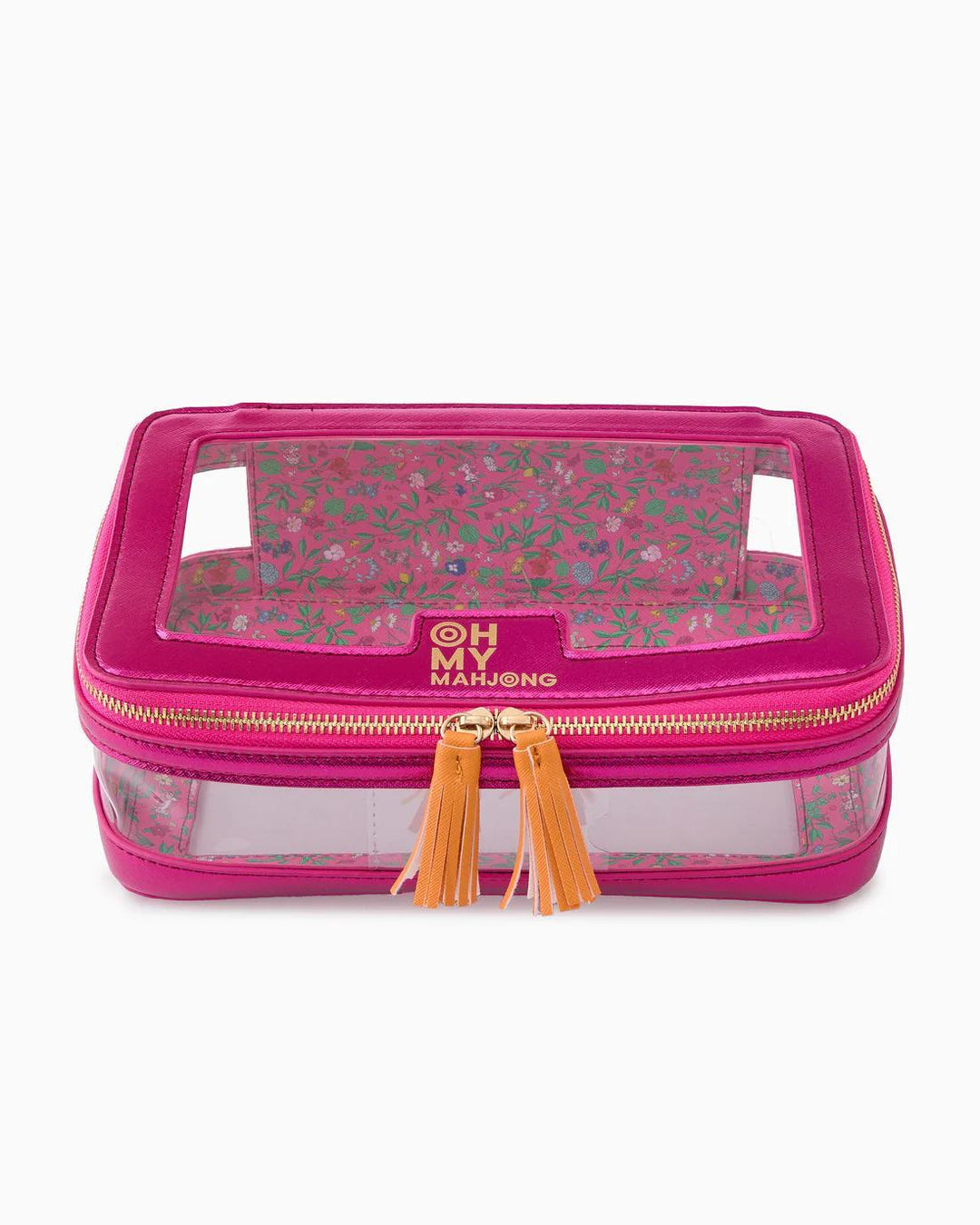 Mahjong Tile Storage Bag, Metallic Pink