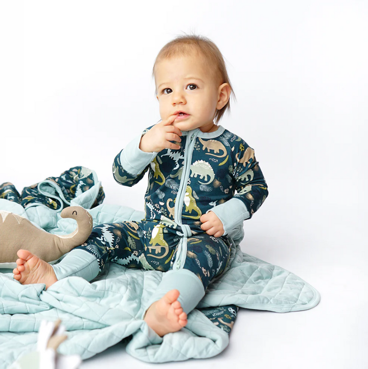 Prehistoric Friends Dinosaur Bamboo Convertible Baby Pajamas - 13 Hub Lane   |  