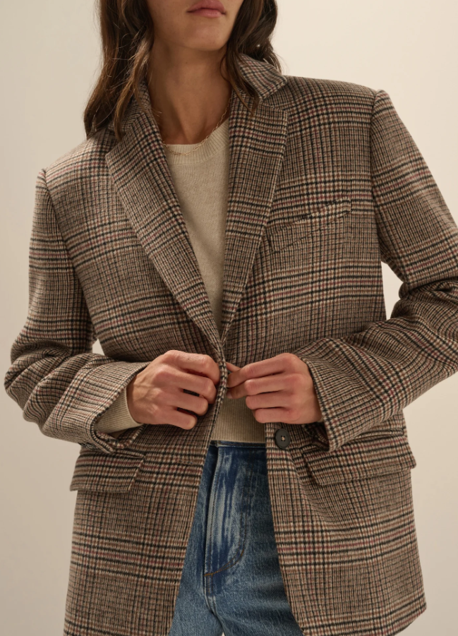 Dean Blazer, Brown Glen Plaid