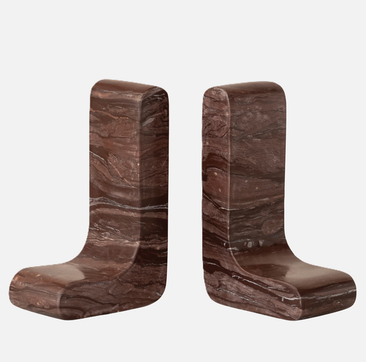 Chocolate Marble L-Shaped Bookend